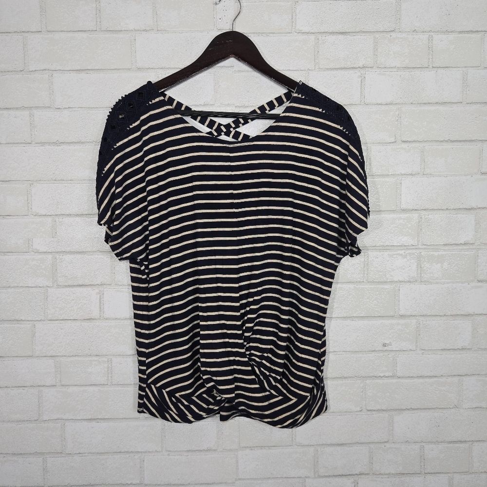 Iz Byer stripe short sleeve top